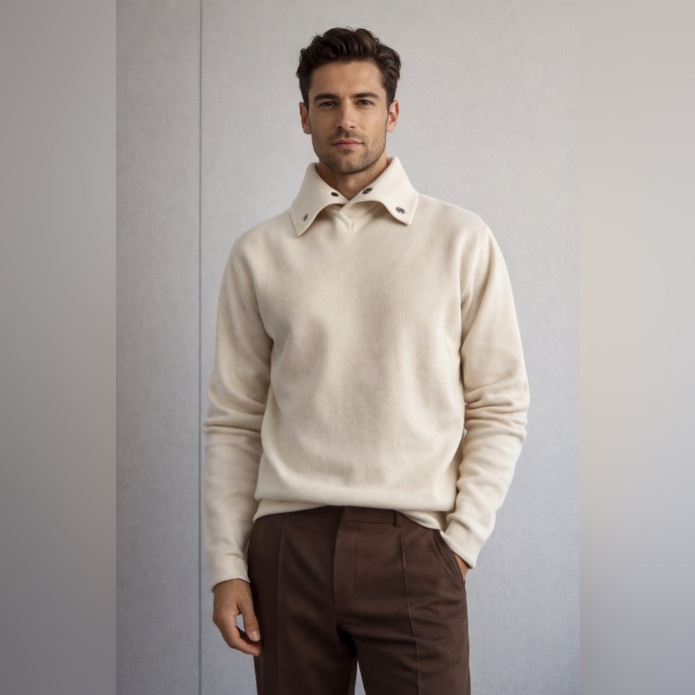 HERMÈS Vintage Early 2010s Buttoned Wool Sweater | Made in Italy
